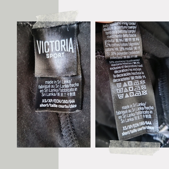 Victoria's Secret Sport Black Cotton Pink Snake Print Sides Leggings Sz XS - Picture 2 of 5